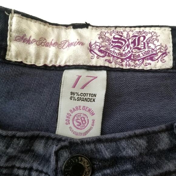 Soho Babe | Dark Acid Wash Studded Jeans - Picture 3 of 6